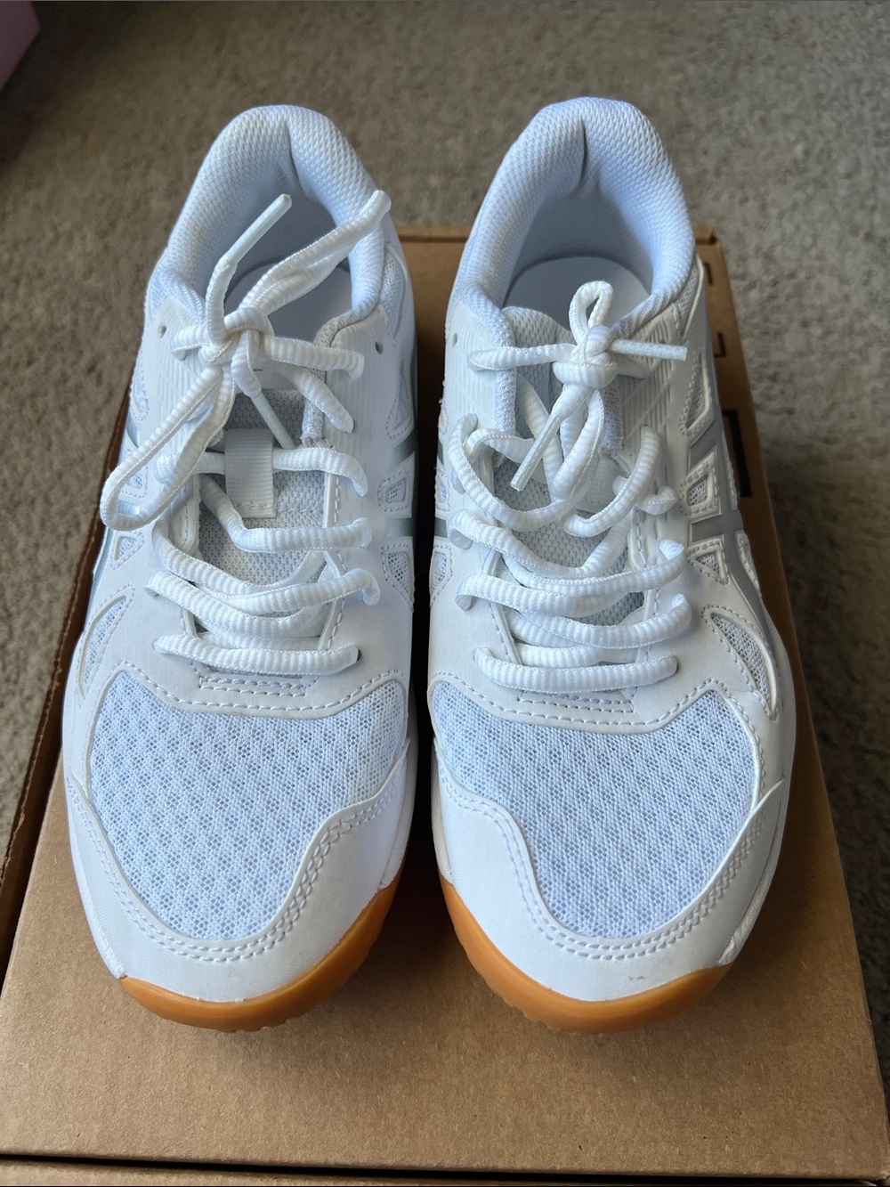 Asics White Athletic Sneakers with Gum Outsole